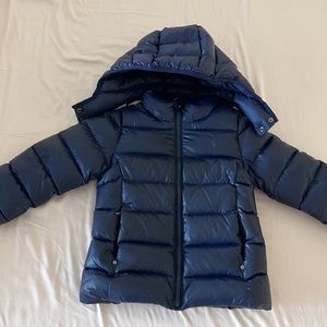 Little KIds Down Puffer Jacket - Hood Included (Navy Blue)